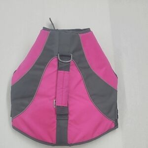 Good2Go Pink and Gray Adjustable Dog Swim Vest Size L